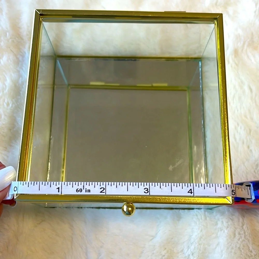 Chic Glass Box with Gold Accents. 5 X 5